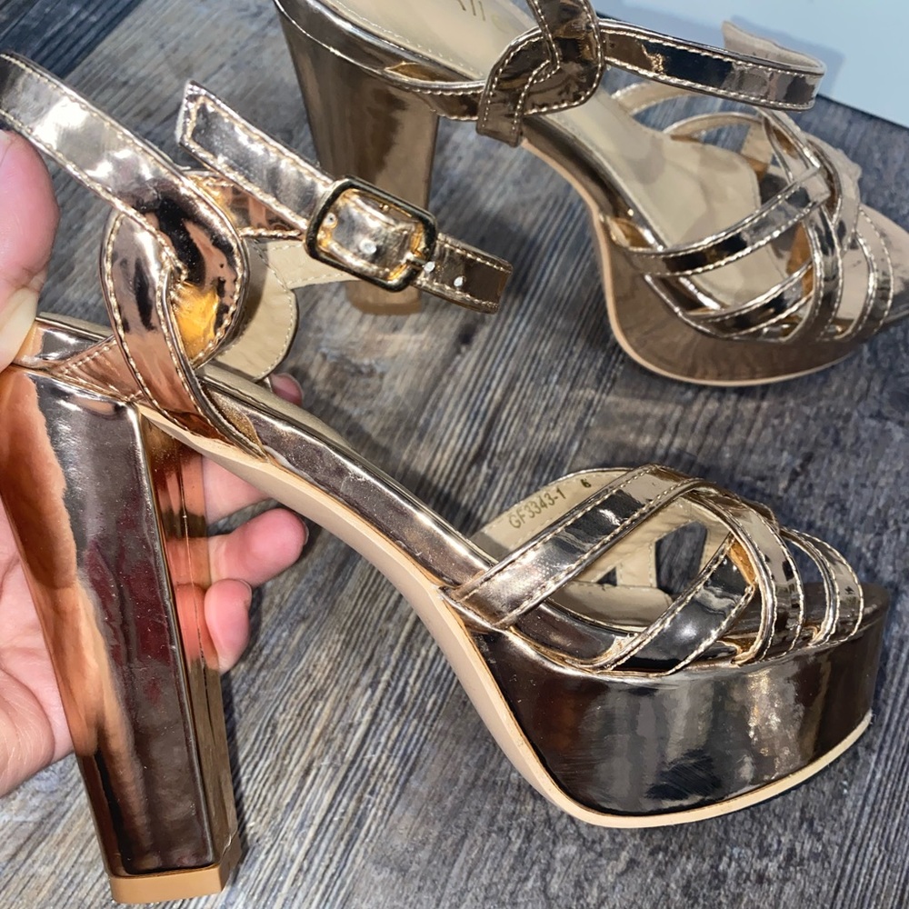 Gold platform sandals